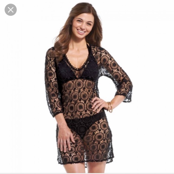 Mud Pie Other - Black Mallory Crochet Cover up by Mud Pie Mud Pie Other - Black Mallory Crochet Cover up by Mud Pie